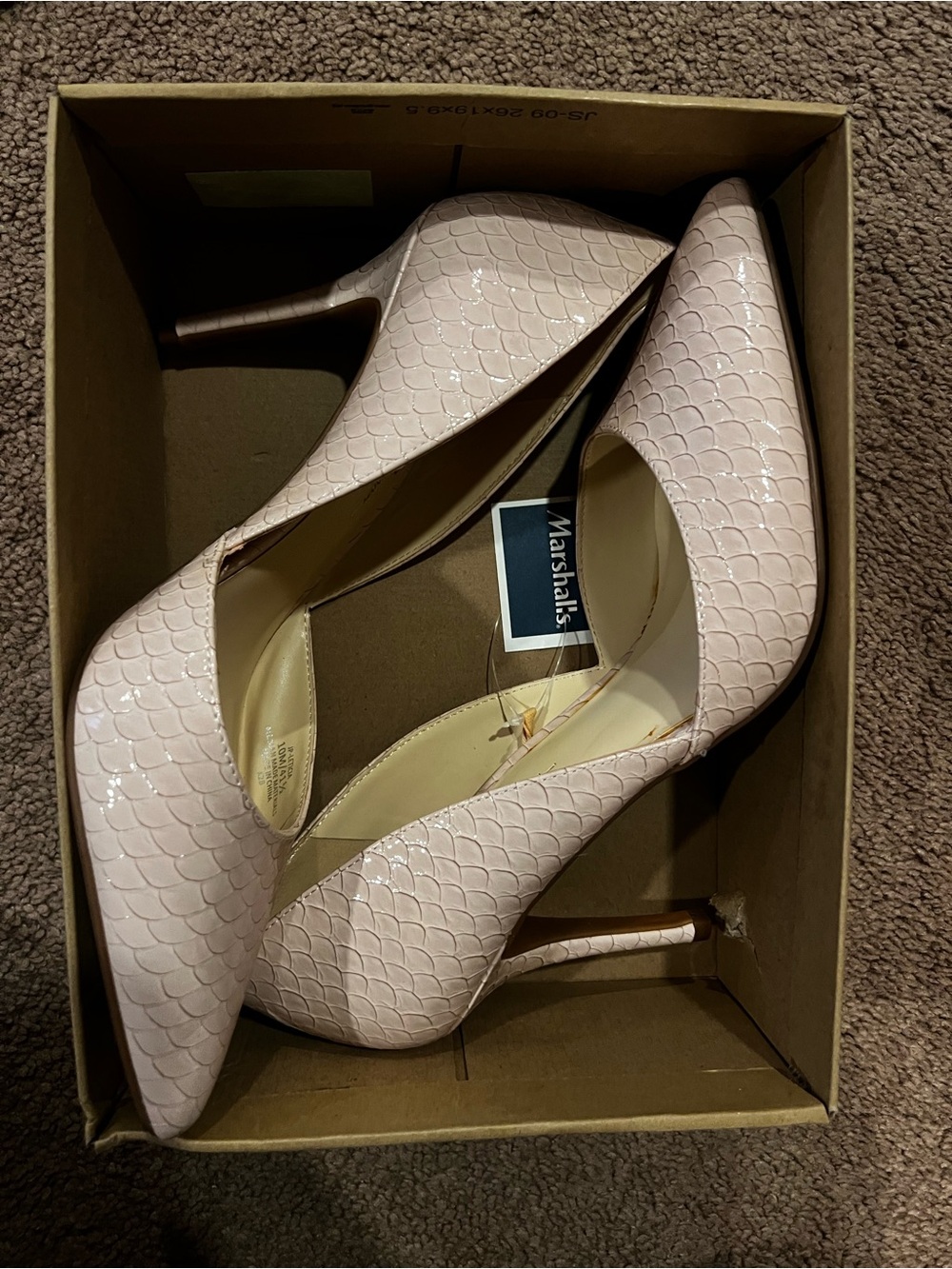 Jessica Simpson Powder Pink Scaled Pointed-Toe Stilettos